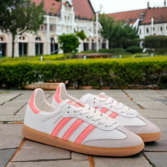 Adidas Samba White/Salmon